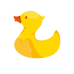 Modern vector illustration of Yellow Rubber Duck for bath and spa.