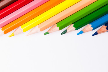 Fototapeta premium color pencils on a white background