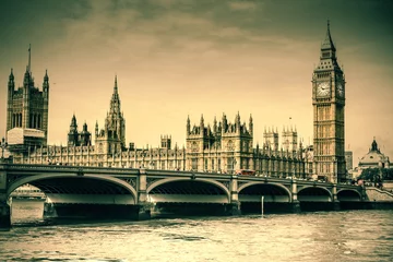 Deurstickers big ben and houses of parliament in london © Kamila