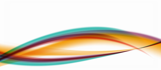 Trendy abstract wave blur pattern, multicolored lines on white background for wallpaper design. Colorful background vector. Creative vector element.