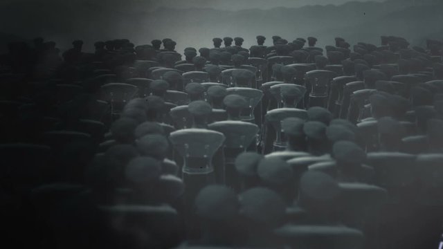 World War One British Soldiers Under a Storm