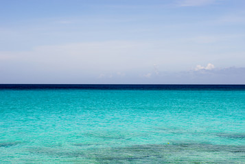 Tropical sea with clear blue water at Curacao
