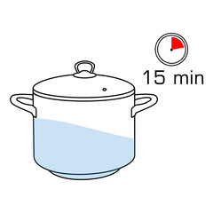 Cooking pan, pot isolated on white background.