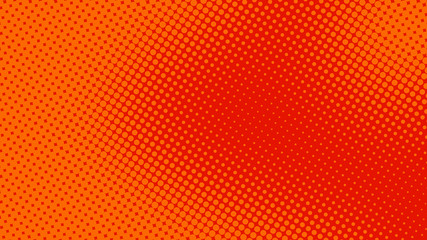 Orange red pop art background in retro comic style with halftone dots design, vector illustration eps10