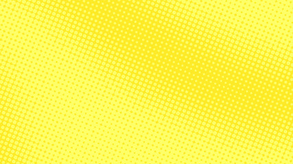 Obraz premium Yellow pop art background with halftone dots in retro comic style, template for design