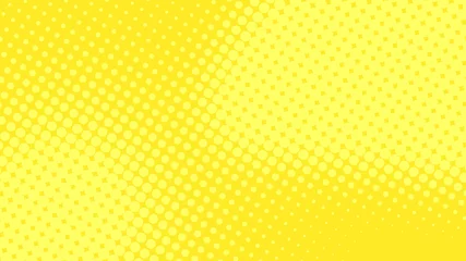Fotobehang Moderne gele popart achtergrond met halftoonpunten design in komische stijl, vector illustratie eps10 © stock_santa
