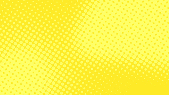 Modern yellow pop art background with halftone dots desing in comic style, vector illustration eps10