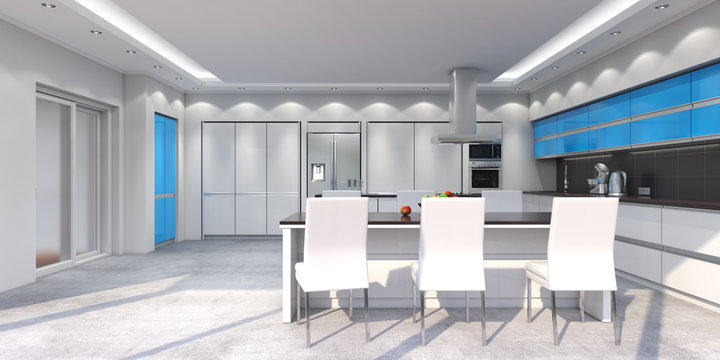 3D rendering modern kitchen