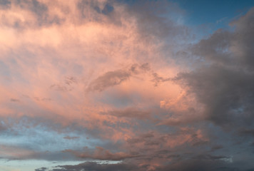 Background of the bright sky at sunset