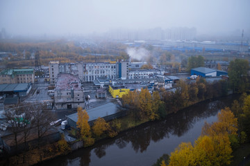 Fototapeta na wymiar View of the Industrial factory in urban area.
