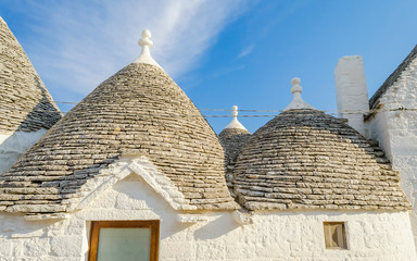 Typical trulli buildings in Alberobello, Apulia, Italy