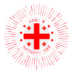 Georgia national day badge. Independence from the Soviet Union in 1991. Celebrated on April 9.