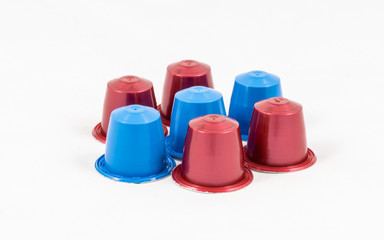 Modern unbranded colorful capsules for espresso coffee machine