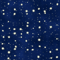 A dark blue night sky full of beautiful bright stars