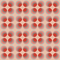 Abstract rounded repeated shapes. Vector seamless pattern.