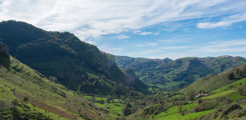 Fototapeta na wymiar Green valley in the region of Cantabria