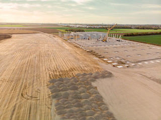 Construction of a new industrial area - Aerial view