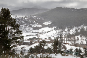 Winter landscape Gudar mountains Teruel Aragon Spain