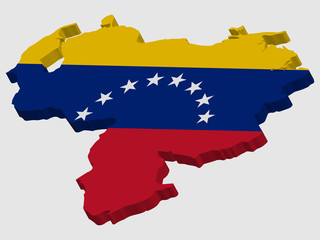 Venezuela map flag 3D Vector illustration eps 10