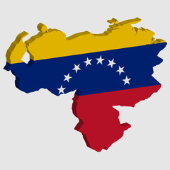 Venezuela map flag 3D Vector illustration eps 10