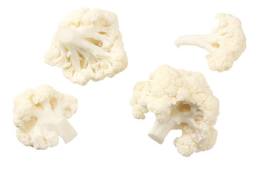 Cauliflower isolated on a white background. top view