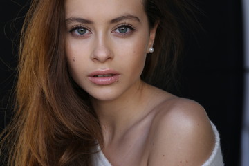 Fototapeta premium Beautiful young female brunette model