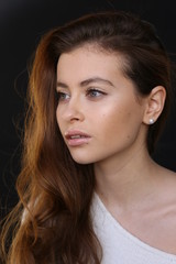 Fototapeta premium Beautiful young female brunette model