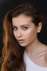 Fototapeta premium Beautiful young female brunette model