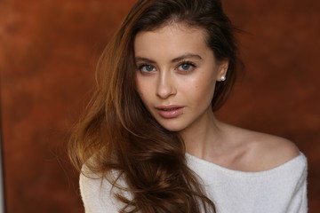 Beautiful young female brunette model