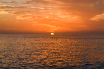 sunset off fuerteventura coast