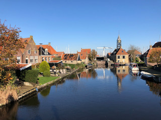 Canal in Hindeloopen during autumn