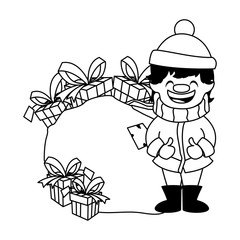 Merry christmas kid cartoon vector design