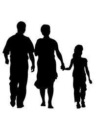 Parents with little child on white background