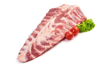 Pork belly ribs, isolated on white background