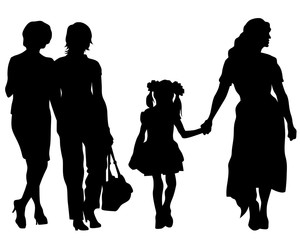 Parents with little child on white background