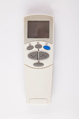 Air conditioner remote control on white background