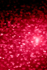 Red background for Valentine's day, pink, crimson, bright, pink and red hearts, bokeh, glitter, glow, holiday, love, romance