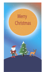 Fototapeta na wymiar Christmas and New Year. New Year Santa Claus with a Christmas tree and a rat. New Year card. copyspace