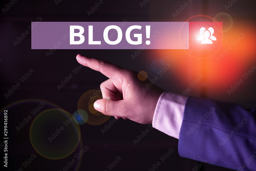 Poster conceptual hand writing showing blog. concept meaning regularly updated website web page run by indi