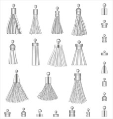 tassel accessories fashion design vector illustration - obrazy, fototapety, plakaty