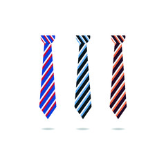 Set of Necktie vector design illustration isolated on white background