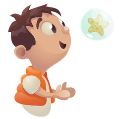 Vector illustration of a cartoon character of a child.