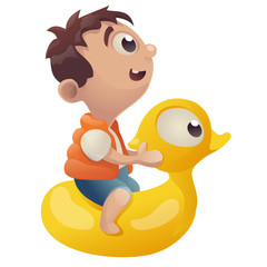 Vector illustration of a cartoon character of a child.