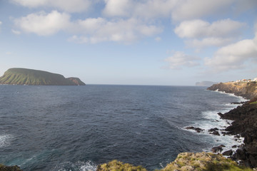 South of Terceira island with goat islands Azores Portugal