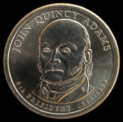 1 dollar coin. 6th President of the United States of America
