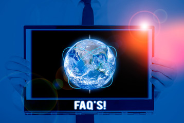 Word writing text Faq S. Business photo showcasing list of questions and answers relating to...