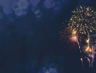 Obraz premium Abstract colored firework background with free space for text