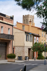 Fototapeta na wymiar Steeple and houses of an French city