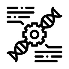 Blood Dna Biohacking Icon Vector Thin Line. Contour Illustration