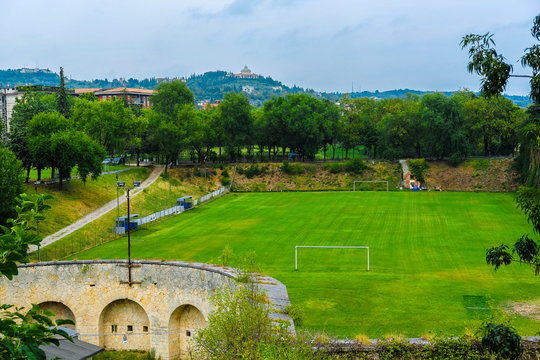 Verona, Italy - July, 27, 2019: image of a stadium in Verona